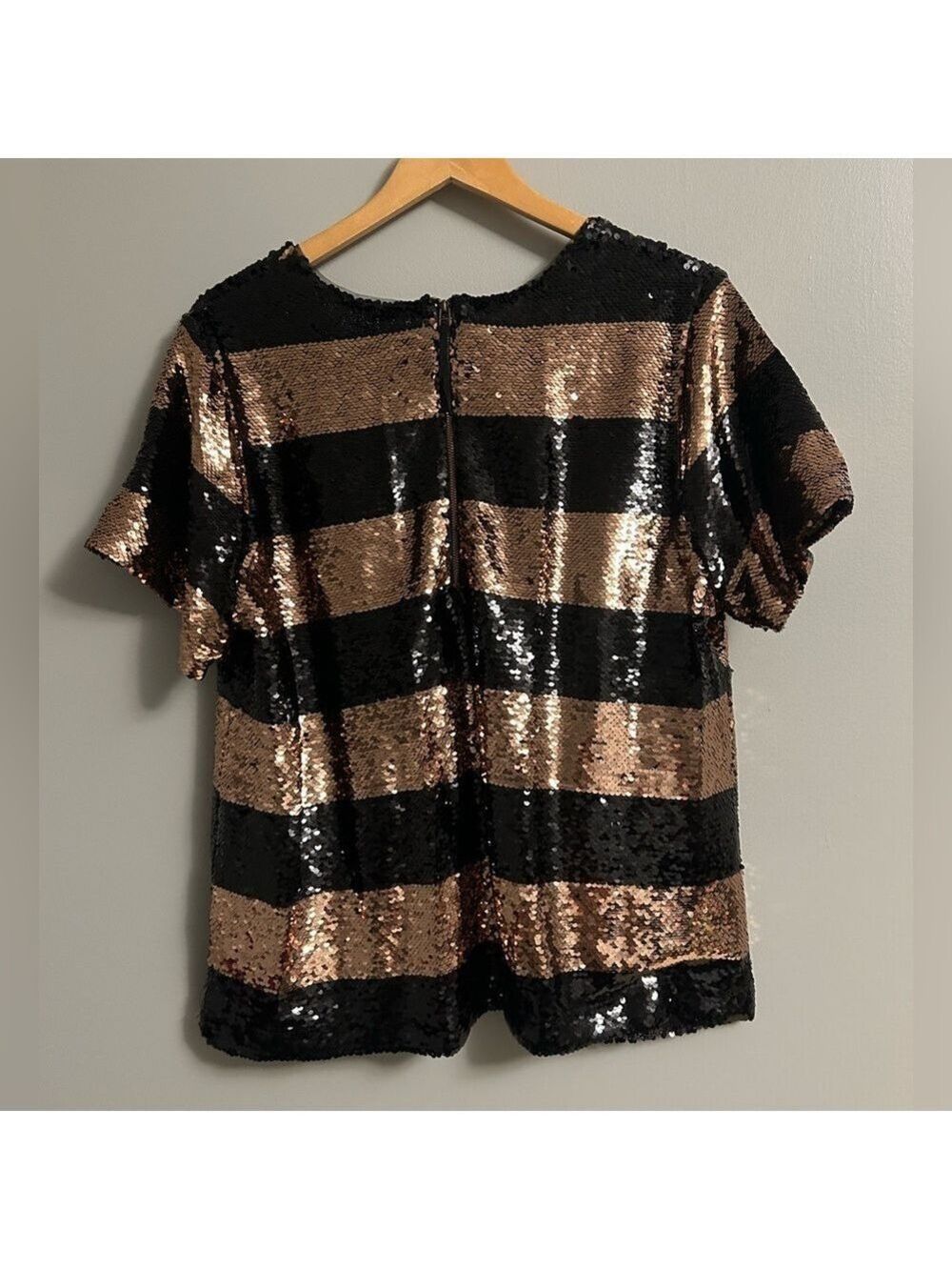 Maeve Black and Gold Sequin Top - Picture 7 of 10